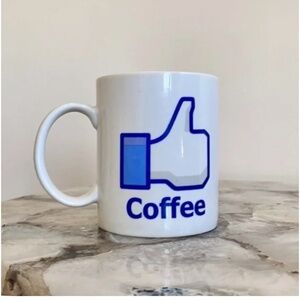 🪞 NEW Thumbs up icon likes logo print large coffee cup mug home office decor